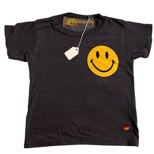 Aviator Nation Kids Smiley Tee Charcoal